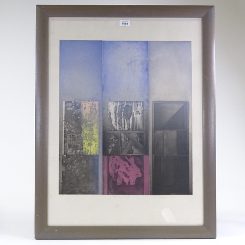 1054 - Martin Ware (born 1946), etching/aquatint, abstract, signed in pencil, image 22