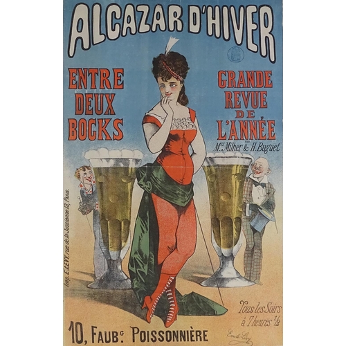 1055 - Emile Levy, lithograph advertising poster, Alcazar D'Hiver, published 1876, image 23.5