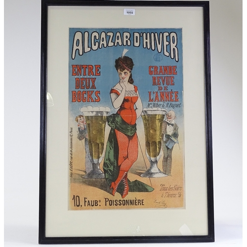 1055 - Emile Levy, lithograph advertising poster, Alcazar D'Hiver, published 1876, image 23.5