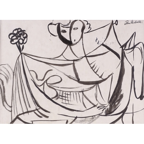 1067 - John Melville (1902 - 1986), ink drawing, the magician, signed, 11