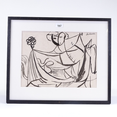 1067 - John Melville (1902 - 1986), ink drawing, the magician, signed, 11