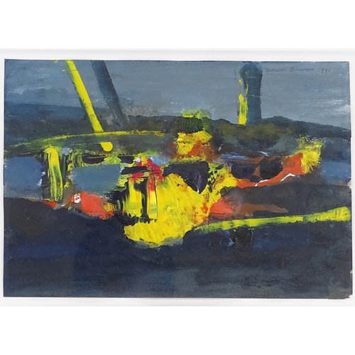 1069 - Denis Bowen (1921 - 2006), oil on paper, abstract, signed and dated 1991, 7