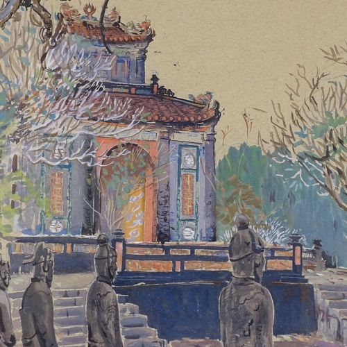 1070 - Hilda Trefusis (1891 - 1980), watercolour, tomb of Tu Duc 1932, 13.5