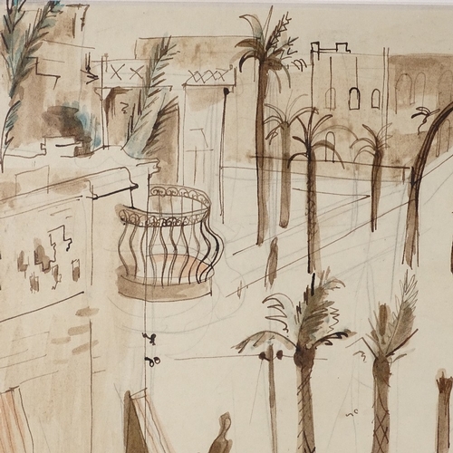 1072 - Margaret Boyd (1920 - 1985), watercolour on card, Oriental Palace Basra, signed, 19.5