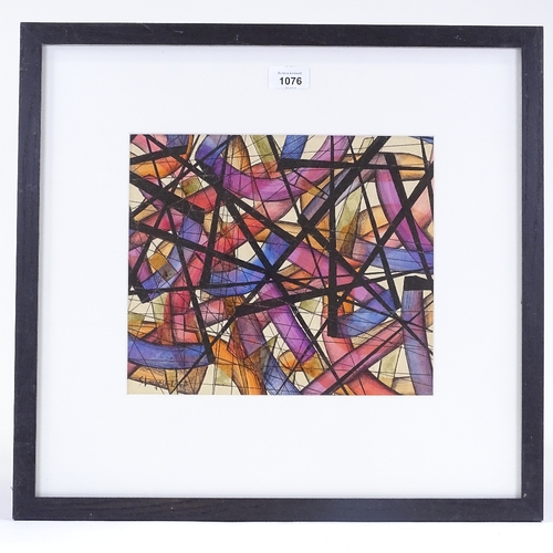 1076 - Christopher Sturgess-Lief (1937 - 2011), watercolour, abstract, signed, 10