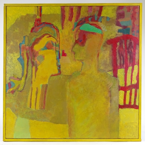 1091 - Carola Richards, acrylic on canvas, 2 figures, unsigned, 30