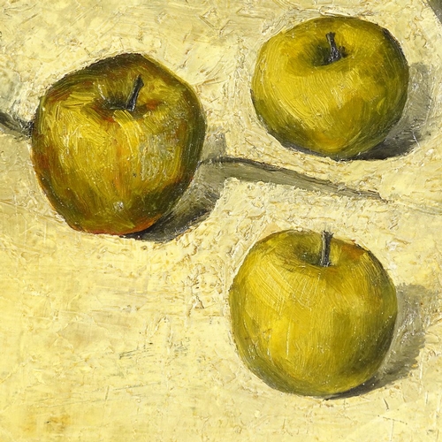 1094 - Circle of Lawrence Gowing, oil on board, still life apples, unsigned, 9.5