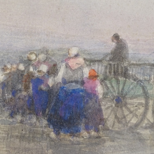 1098 - Patty Townsend Johnson (1847 - 1907), watercolour, beach scene, signed and dated 1896, 3.75