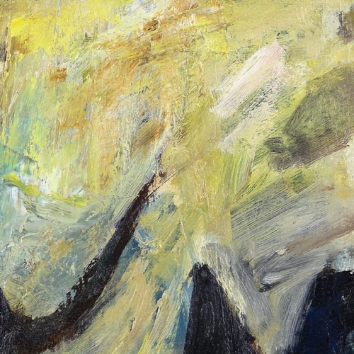 1104 - Mid-20th century Expressionist School, oil on board, abstract landscape, signed with monogram, 23