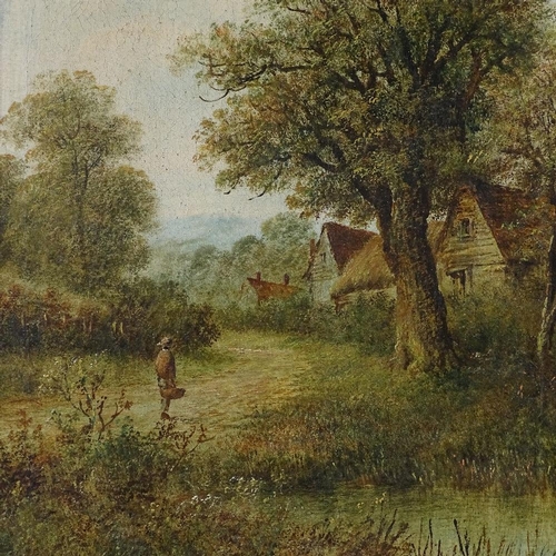 1110 - Mellins, pair of oils on canvas, circa 1900, rural scenes, 16