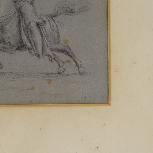 1113 - William Blake Richmond, pencil drawing, Crusader on horseback, 6