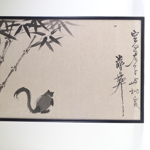 1120 - Chiang Yee (1903 - 1977), ink drawing, bamboo and squirrel, signed with artist information verso, 24... 