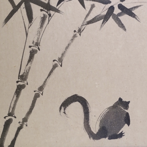 1120 - Chiang Yee (1903 - 1977), ink drawing, bamboo and squirrel, signed with artist information verso, 24... 