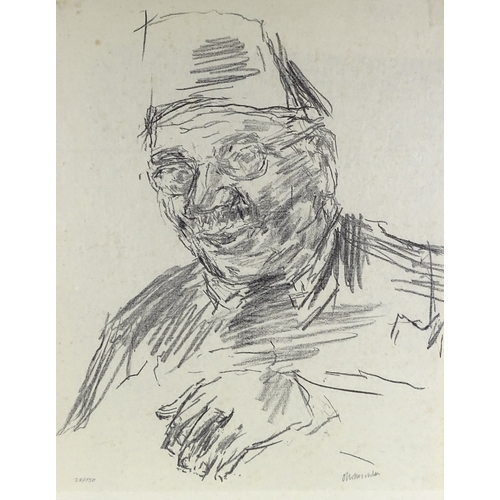 1130 - Oscar Kokoschka, lithograph, portrait, signed in pencil, no. 28/150, 25