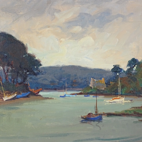 1144 - Pierre Plouhinec (1907-1984), oil on canvas, Continental river scene, signed and dated 1962, 15