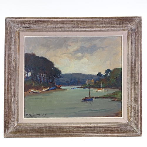 1144 - Pierre Plouhinec (1907-1984), oil on canvas, Continental river scene, signed and dated 1962, 15