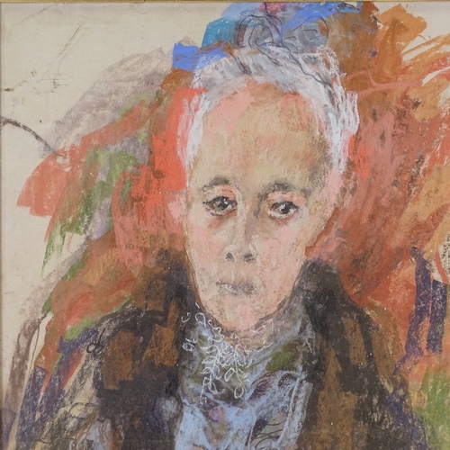 1146 - Muriel Pemberton, mixed media pastel/gouache, portrait of a woman, signed and dated 1986, 25