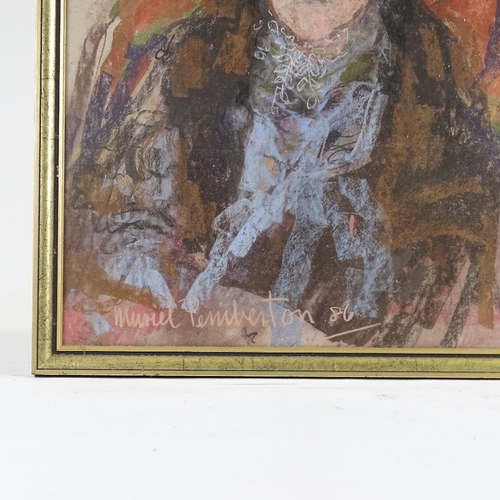 1146 - Muriel Pemberton, mixed media pastel/gouache, portrait of a woman, signed and dated 1986, 25