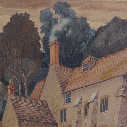 1147 - Dorothy K Thick, watercolour, a country house, signed and dated 1935, 15