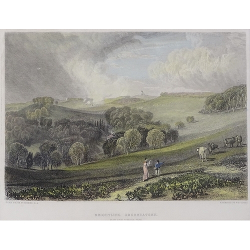 1148 - After J M W Turner, 3 hand coloured engravings, Sussex landscapes, image 7