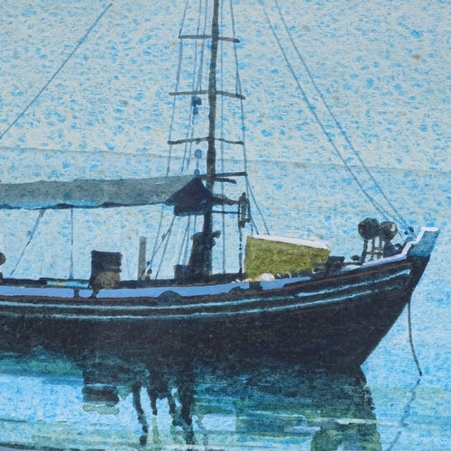 1160 - Clay Saunders, watercolour, Greek fishing boat, signed and dated 1974, 11.5