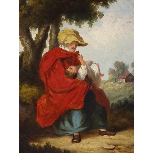 1036 - Circle of William Collins, oil on panel, woman and child, unsigned, 14