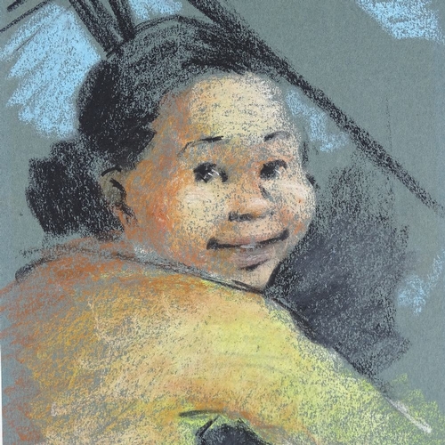 1083 - Peter Harris (1923 - 2009), pastel, portrait of a child, signed with monogram, dated 1959, 14.5