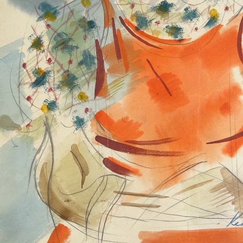 1084 - Kenneth Wood (1912 - 2008), watercolour, Iraqi woman, signed and dated '43, 20.5