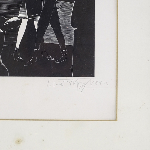 1289 - Juan Planas, woodcut print, Argentine Tango, signed in pencil, image size 12