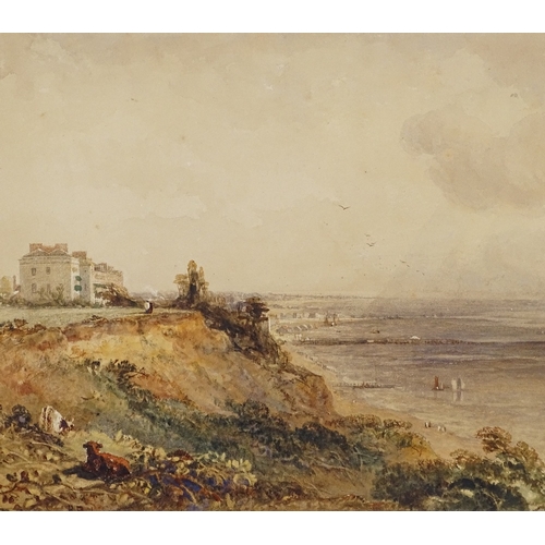 1295 - R Brandard (1805 - 1868), watercolour, East Kent coast, 8