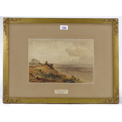 1295 - R Brandard (1805 - 1868), watercolour, East Kent coast, 8