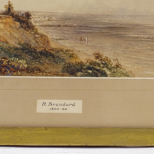 1295 - R Brandard (1805 - 1868), watercolour, East Kent coast, 8