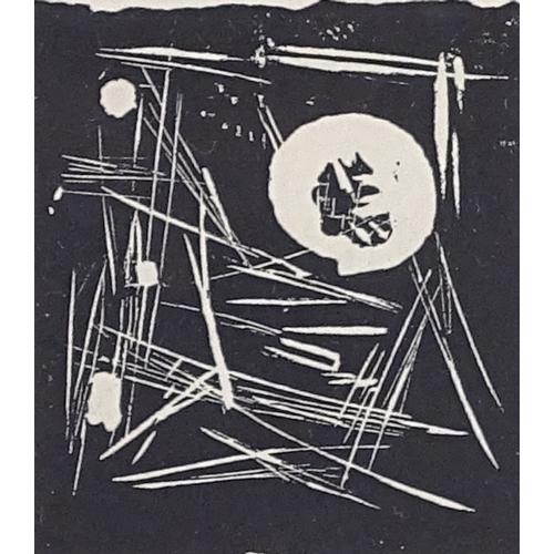 1298 - Francis Bott, wood engraving, abstract, 1953, Henze 280, image 3