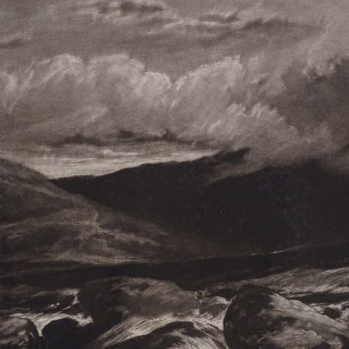 1305 - Frank Short, mezzotint, a Tribute to J W Muller, titled and dated 1878, signed in pencil, plate size... 