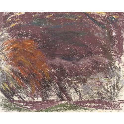 1306 - Henrik Jensen (Danish), pastel on paper, abstract woodland, 1960, 12.5