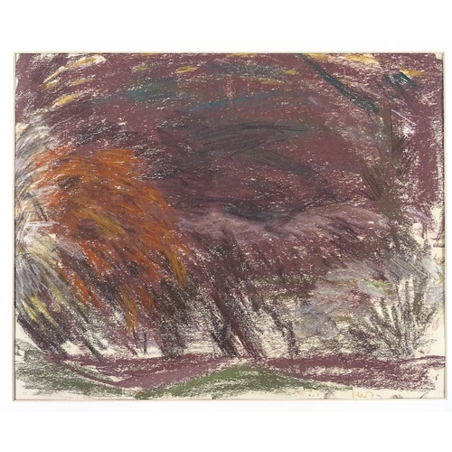 1306 - Henrik Jensen (Danish), pastel on paper, abstract woodland, 1960, 12.5