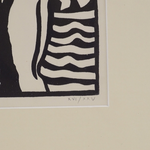 1308 - Horace Brodzky, linocut, bather, later reprint from 1989 published by the White Gum Press New Forest... 