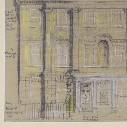 1309 - Michael Renton, pencil/crayon, Lansdown Crescent Bath, 1988, signed, 9