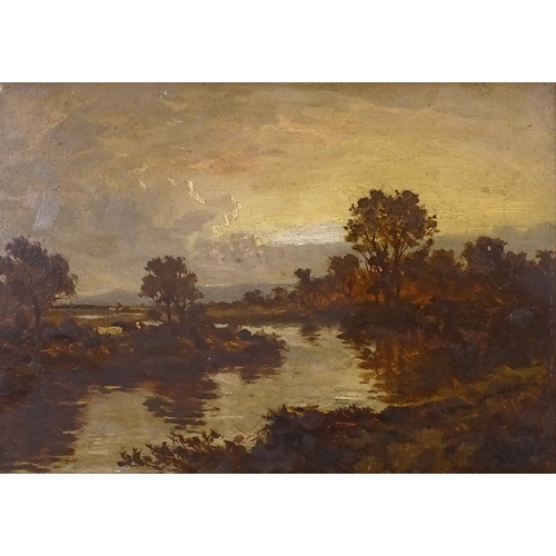 1318 - 19th/20th century oil on board, river landscape, unsigned, 10