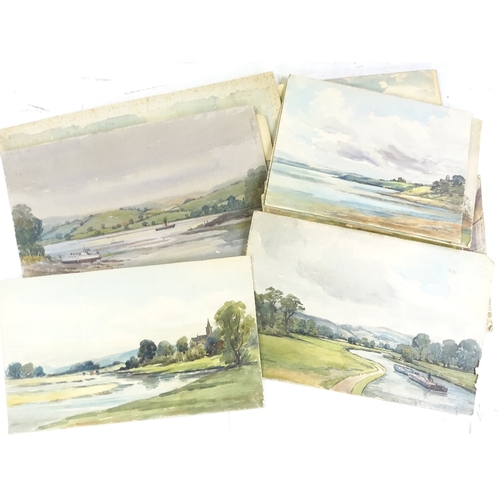 1362 - Mary Williams RWA, folder of watercolours, landscape views (11)