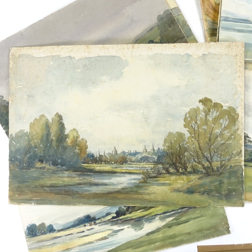 1362 - Mary Williams RWA, folder of watercolours, landscape views (11)