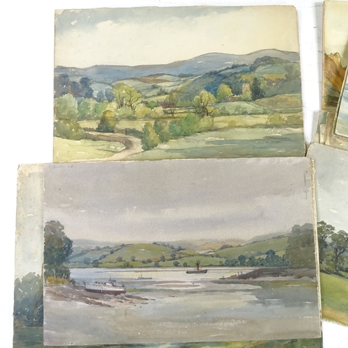 1362 - Mary Williams RWA, folder of watercolours, landscape views (11)