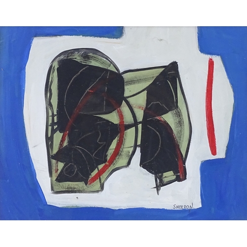 1365 - Sheldon, gouache, abstract form, and a similar still life, 10