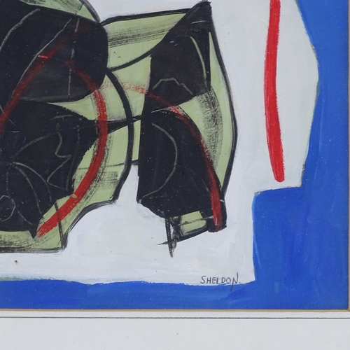 1365 - Sheldon, gouache, abstract form, and a similar still life, 10