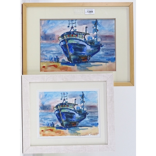 1369 - Maureen Connett, watercolour, Hastings fishing boat, 8