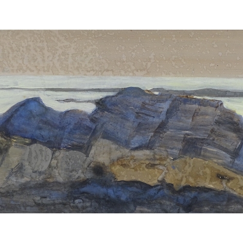 1371 - O'Reilly, watercolour, coastal rocks, 1969, 10