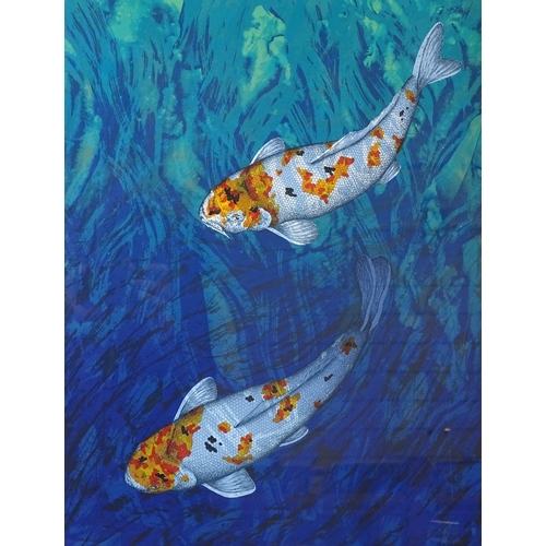 1375 - Keith Siddle, pair of colour prints, Koi carp, titled Harmony One and Two, signed in pencil, no. 6/8... 