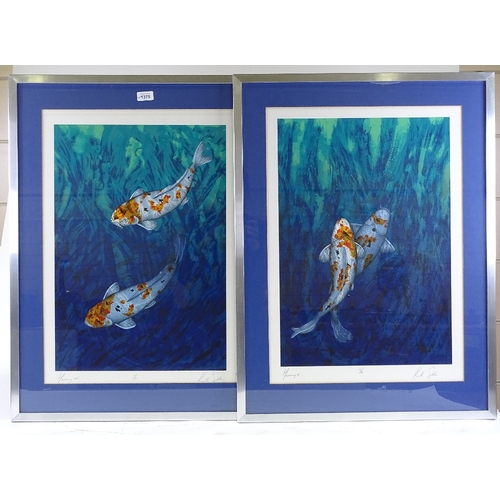 1375 - Keith Siddle, pair of colour prints, Koi carp, titled Harmony One and Two, signed in pencil, no. 6/8... 