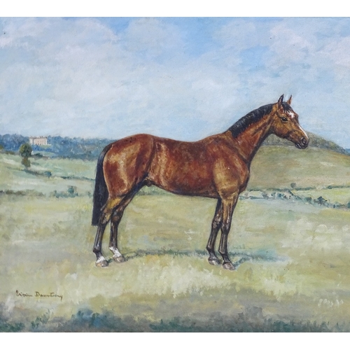 1379 - V Daventry, oil on canvas, horse portrait, signed, 16