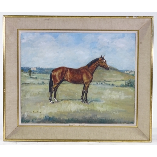 1379 - V Daventry, oil on canvas, horse portrait, signed, 16